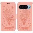 For Google Pixel 9 Butterfly Rose Embossed Leather Phone Case(Pink) - Google Cases by PMC TechLife | Online Shopping South Africa | PMC TechLife | Buy Now Pay Later Mobicred