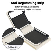 For Motorola Razr 40 V-shaped RFID Card Slot Phone Case with Ring Holder(White)
