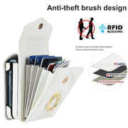 For Motorola Razr 40 V-shaped RFID Card Slot Phone Case with Ring Holder(White)