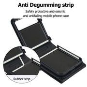 For Motorola Razr 40 V-shaped RFID Card Slot Phone Case with Ring Holder(Black)