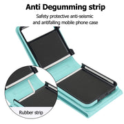 For Motorola Razr 40 V-shaped RFID Card Slot Phone Case with Ring Holder(Green)