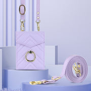 For Motorola Razr 40 V-shaped RFID Card Slot Phone Case with Ring Holder(Purple)