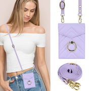 For Motorola Razr 40 V-shaped RFID Card Slot Phone Case with Ring Holder(Purple)