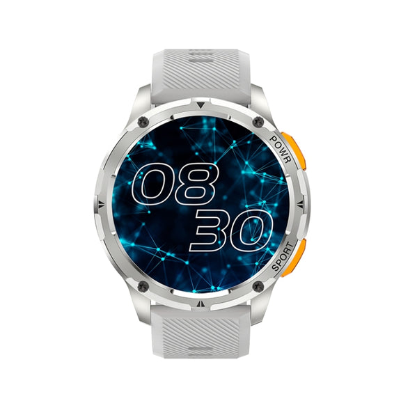 LEMFO AK59 1.43 inch AMLOED Round Screen Silicone Strap Smart Watch(Silver)