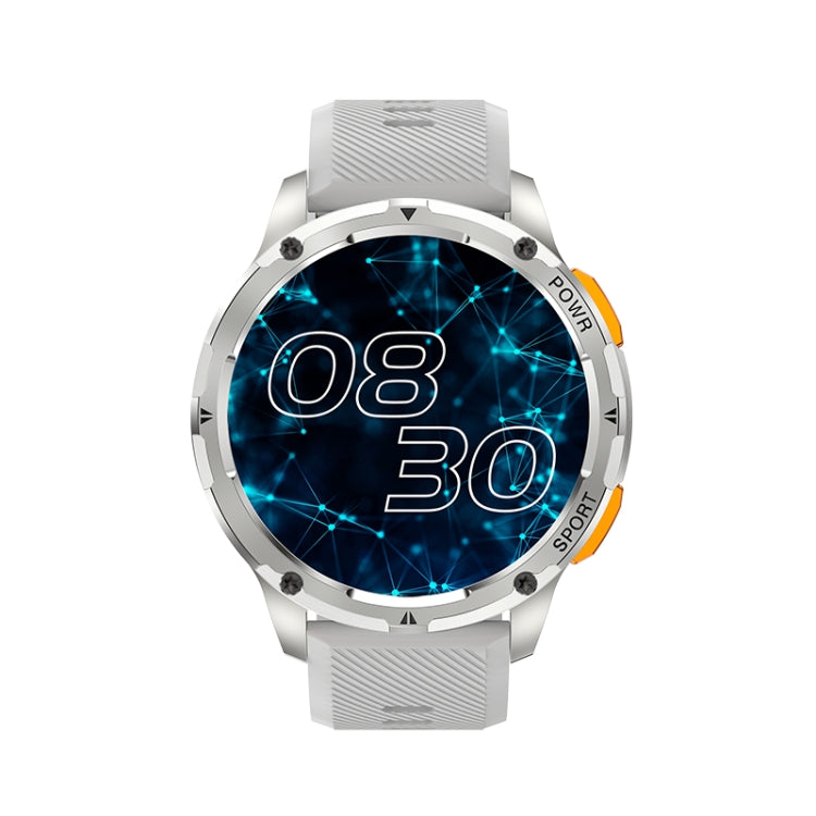 LEMFO AK59 1.43 inch AMLOED Round Screen Silicone Strap Smart Watch(Silver)