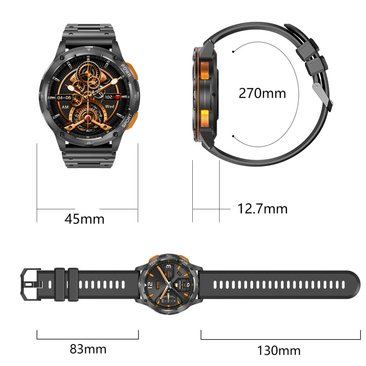 LEMFO AK59 1.43 inch AMLOED Round Screen Silicone Strap Smart Watch(Silver)