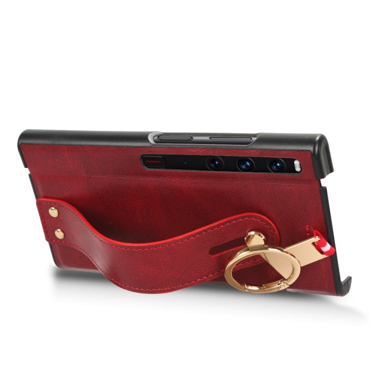 For Huawei Mate X / XS Wristband Leather Back Phone Case(Red)