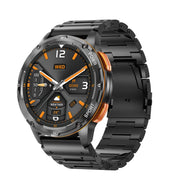 LEMFO AK59 1.43 inch AMLOED Round Screen Steel Strap Smart Watch(Black)