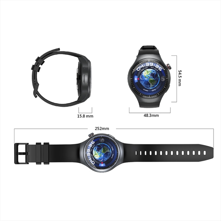 LEMFO DM80 1.43 inch AMOLED Round Screen Smart Watch Android 8.1, Specification:2GB+16GB(Black)