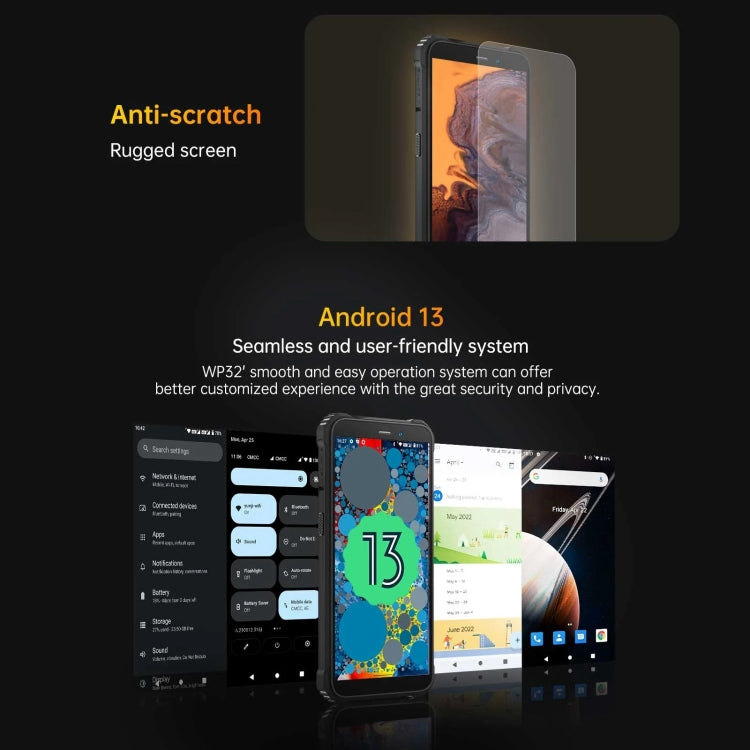 Oukitel WP32, 4GB+128GB, IP68/IP69K, 5.93 inch Android 13 Unisoc Tiger T606 Octa-core, NFC, OTG, Network: 4G(Black)