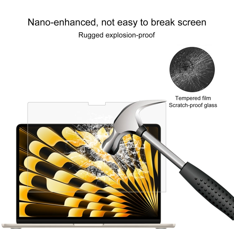 For Macbook Air 13.6 2023/2024/2025 0.26mm 9H Surface Hardness Explosion-proof Tempered Glass Film