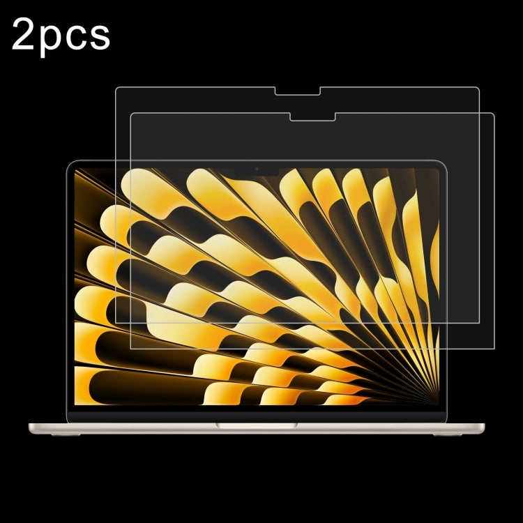 For Macbook Air 15.3 2023/2024/2025 2pcs 0.26mm 9H Surface Hardness Explosion-proof Tempered Glass Film