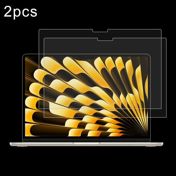 For Macbook Air 15.3 2023/2024/2025 2pcs 0.26mm 9H Surface Hardness Explosion-proof Tempered Glass Film