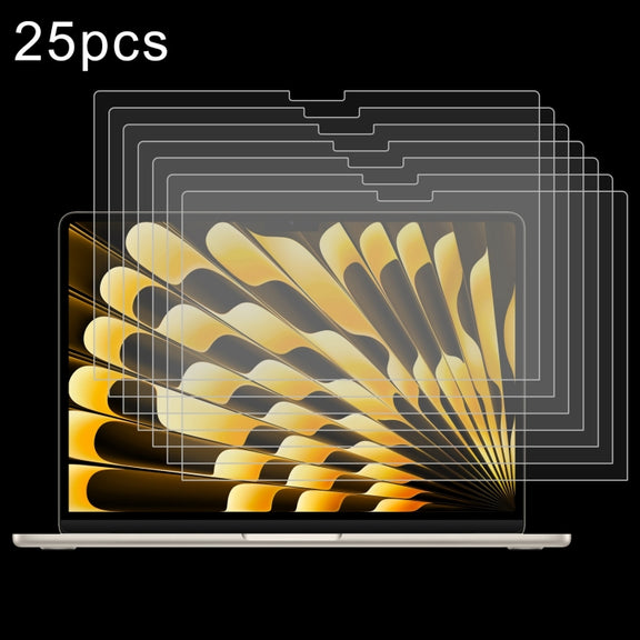 For Macbook Air 13.6 2023/2024/2025 25pcs 0.26mm 9H Surface Hardness Explosion-proof Tempered Glass Film