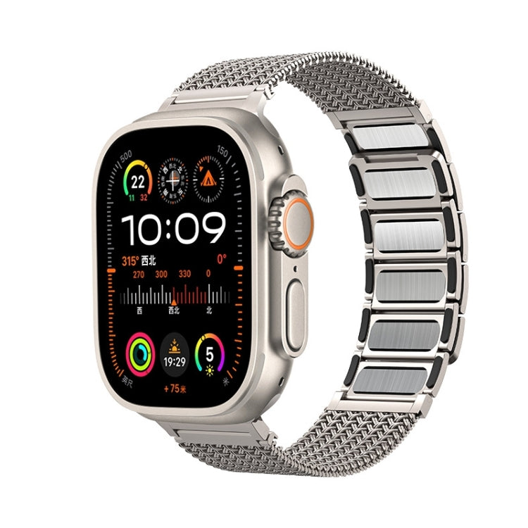 For Apple Watch SE 40mm Magnetic Clasp Braided Chain Stainless Steel Watch Band(Gold)
