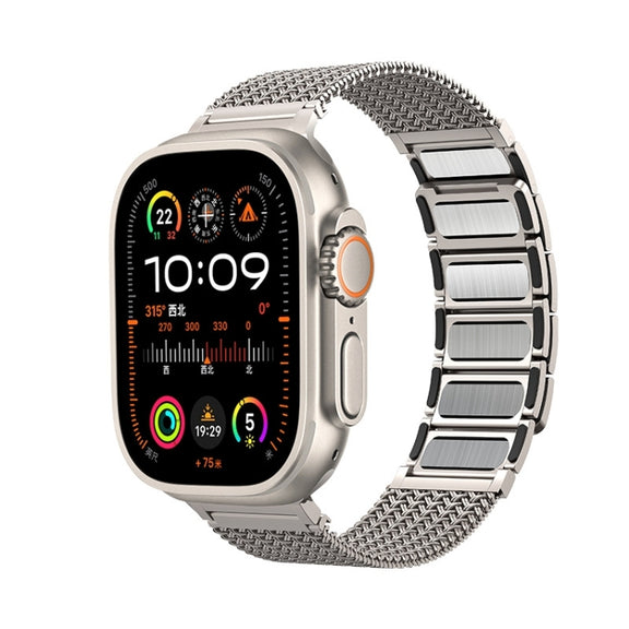 For Apple Watch SE 40mm Magnetic Clasp Braided Chain Stainless Steel Watch Band(Gold)
