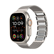 For Apple Watch 38mm Magnetic Clasp Braided Chain Stainless Steel Watch Band(Gold)