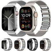 For Apple Watch SE 40mm Magnetic Clasp Braided Chain Stainless Steel Watch Band(Silver)