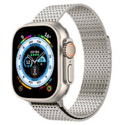 For Apple Watch 42mm Milanese Loop Magnetic Clasp Stainless Steel Watch Band(Titanium Gold)
