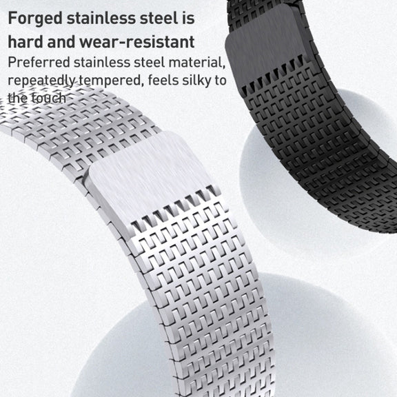 For Apple Watch 42mm Milanese Loop Magnetic Clasp Stainless Steel Watch Band(Silver)