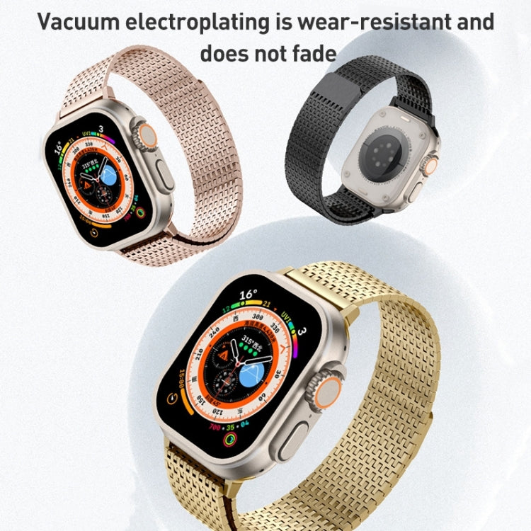 For Apple Watch Series 3 38mm Milanese Loop Magnetic Clasp Stainless Steel Watch Band(Gold)