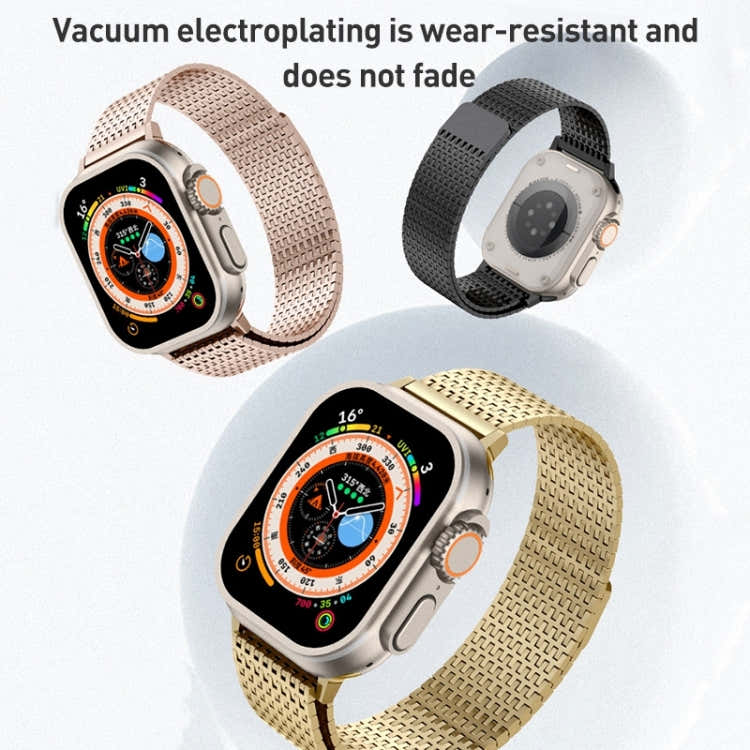 For Apple Watch SE 2022 44mm Milanese Loop Magnetic Clasp Stainless Steel Watch Band(Gold)