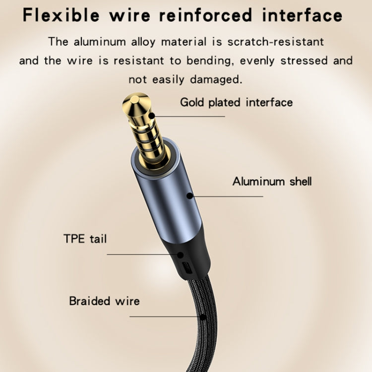 Yesido YAU43 3.5mm to 3.5mm AUX Audio Adapter Cable, Length: 1m(Black)