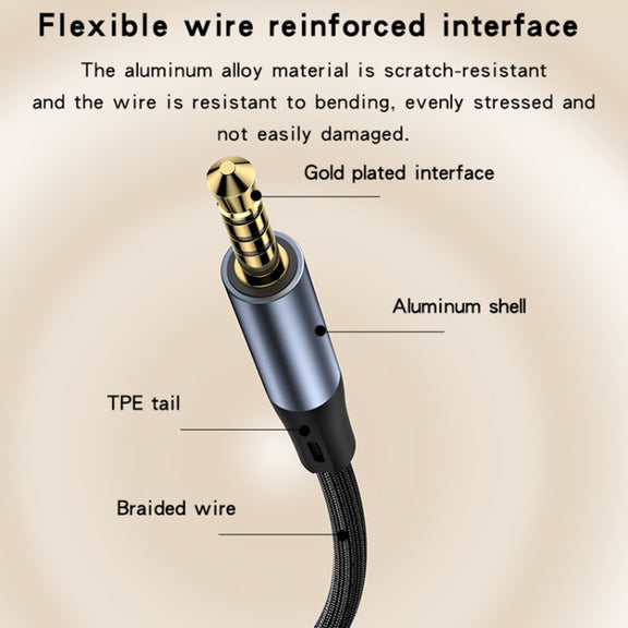 Yesido YAU43 3.5mm to 3.5mm AUX Audio Adapter Cable, Length: 1m(Black)