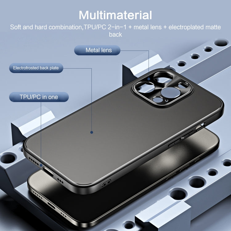 For iPhone 14 Pro Max R-JUST RJ-61 Electroplating Frosted TPU + PC Phone Case(Blue)