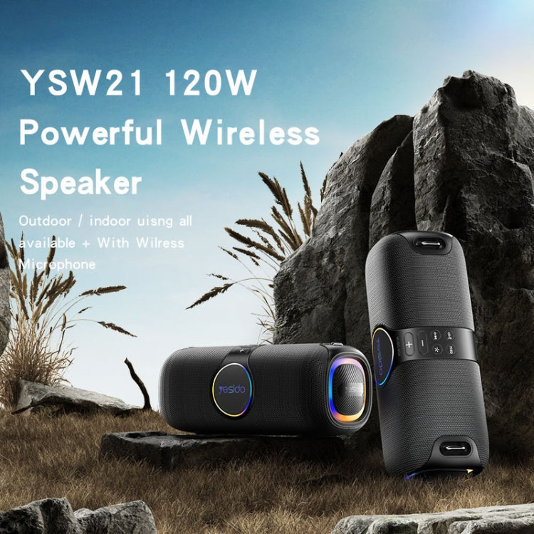 Yesido YSW21 Outdoor Portable Wireless Bluetooth Speaker with Microphone(Black)