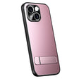For iPhone 15 Plus R-JUST RJ-61 Electroplating Frosted TPU + PC Phone Case with Holder(Pink) - iPhone 15 Plus Cases by R-JUST | Online Shopping South Africa | PMC TechLife | Buy Now Pay Later Mobicred