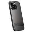 For iPhone 15 Pro Max R-JUST RJ-61 Electroplating Frosted TPU + PC Phone Case with Holder(Grey) - iPhone 15 Pro Max Cases by R-JUST | Online Shopping South Africa | PMC TechLife | Buy Now Pay Later Mobicred