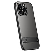 For iPhone 13 Pro Max R-JUST RJ-61 Electroplating Frosted TPU + PC Phone Case with Holder(Grey)