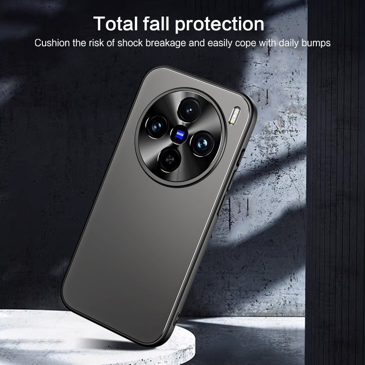 For vivo X100 / X100 Pro R-JUST RJ-61 Electroplating Frosted TPU + PC Phone Case with Holder(Silver)