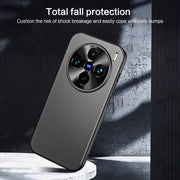 For vivo X100 / X100 Pro R-JUST RJ-61 Electroplating Frosted TPU + PC Phone Case with Holder(Silver)