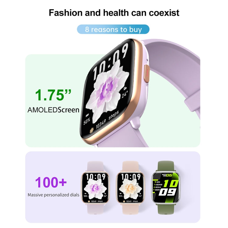 HD12 1.75 inch IP68 Water-resistant Smart Watch, Support Blood Oxygen Monitoring(Black)