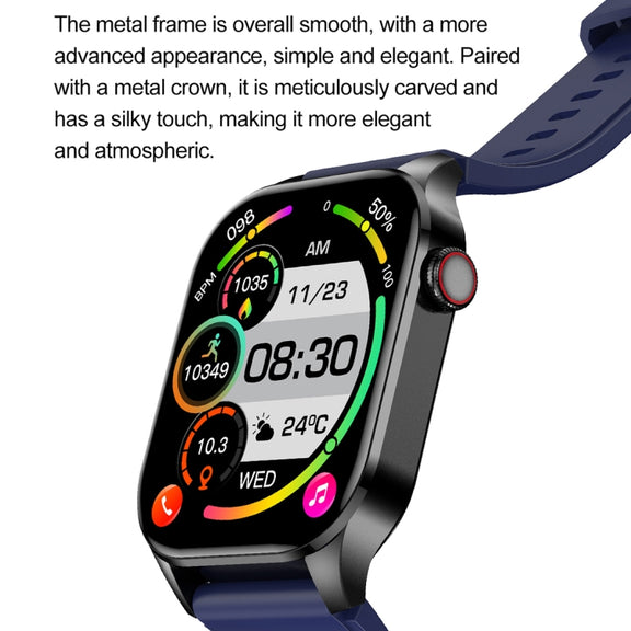 T98 2.04 inch IP68 Water-resistant Bluetooth Call Smart Watch, Support Blood Oxygen Monitoring(Blue)