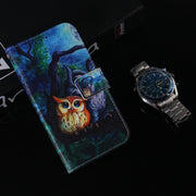 For Google Pixel 9 Pro Coloured Drawing Flip Leather Phone Case(Oil Painting Owl)