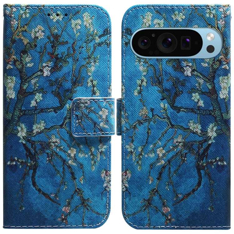 For Google Pixel 9 Pro Coloured Drawing Flip Leather Phone Case(Apricot)