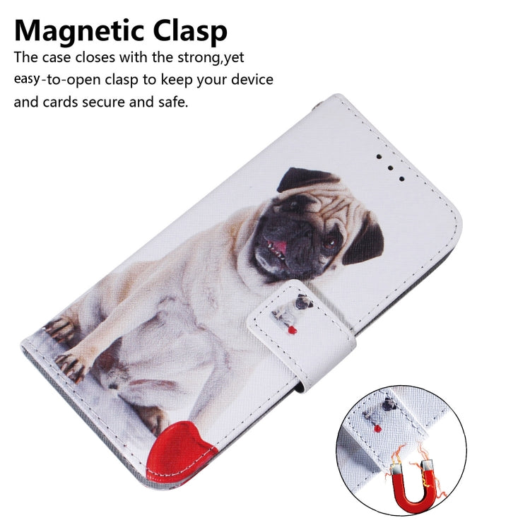 For Google Pixel 9 Pro Coloured Drawing Flip Leather Phone Case(Pug)