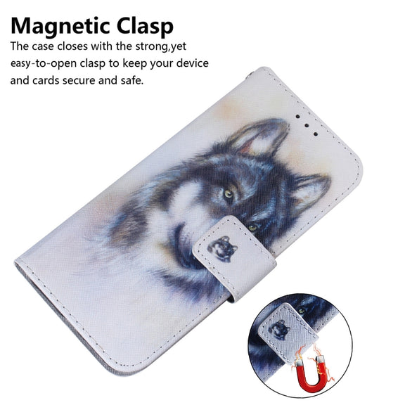 For Google Pixel 9 Coloured Drawing Flip Leather Phone Case(White Wolf)
