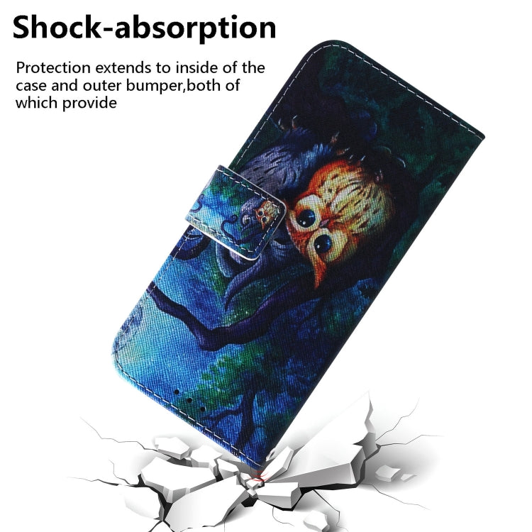 For Google Pixel 9 Coloured Drawing Flip Leather Phone Case(Oil Painting Owl)