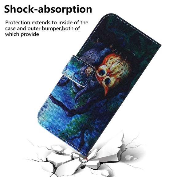 For Google Pixel 9 Coloured Drawing Flip Leather Phone Case(Oil Painting Owl)