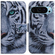 For Google Pixel 9 Coloured Drawing Flip Leather Phone Case(Tiger) - Google Cases by PMC TechLife | Online Shopping South Africa | PMC TechLife | Buy Now Pay Later Mobicred