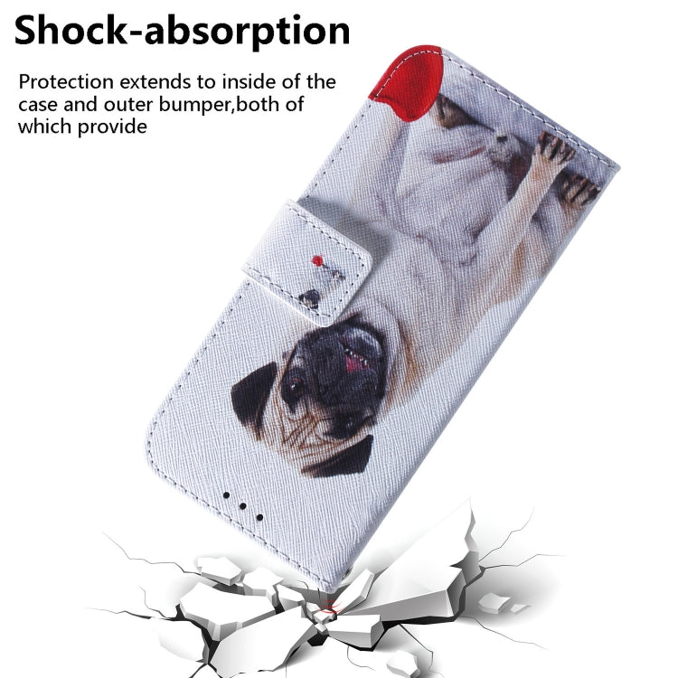 For Google Pixel 9 Coloured Drawing Flip Leather Phone Case(Pug)