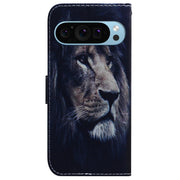 For Google Pixel 9 Coloured Drawing Flip Leather Phone Case(Lion)