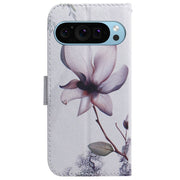 For Google Pixel 9 Coloured Drawing Flip Leather Phone Case(Magnolia)