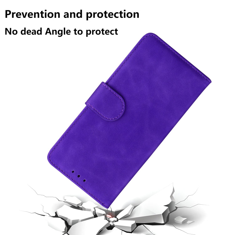 For Google Pixel 9 Skin Feel Pure Color Flip Leather Phone Case(Purple)