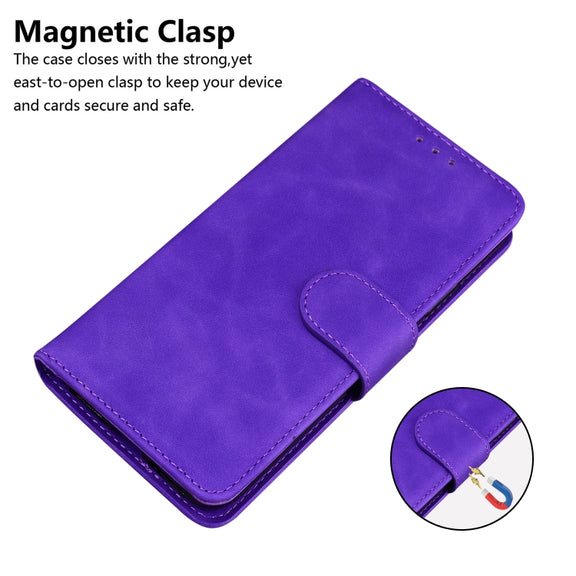 For Google Pixel 9 Skin Feel Pure Color Flip Leather Phone Case(Purple)