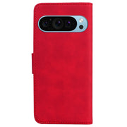 For Google Pixel 9 Skin Feel Pure Color Flip Leather Phone Case(Red)